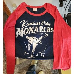 Charlie Hustle Kansas City Monarchs Navy museum raglan 3/4 sleeve t-shirt